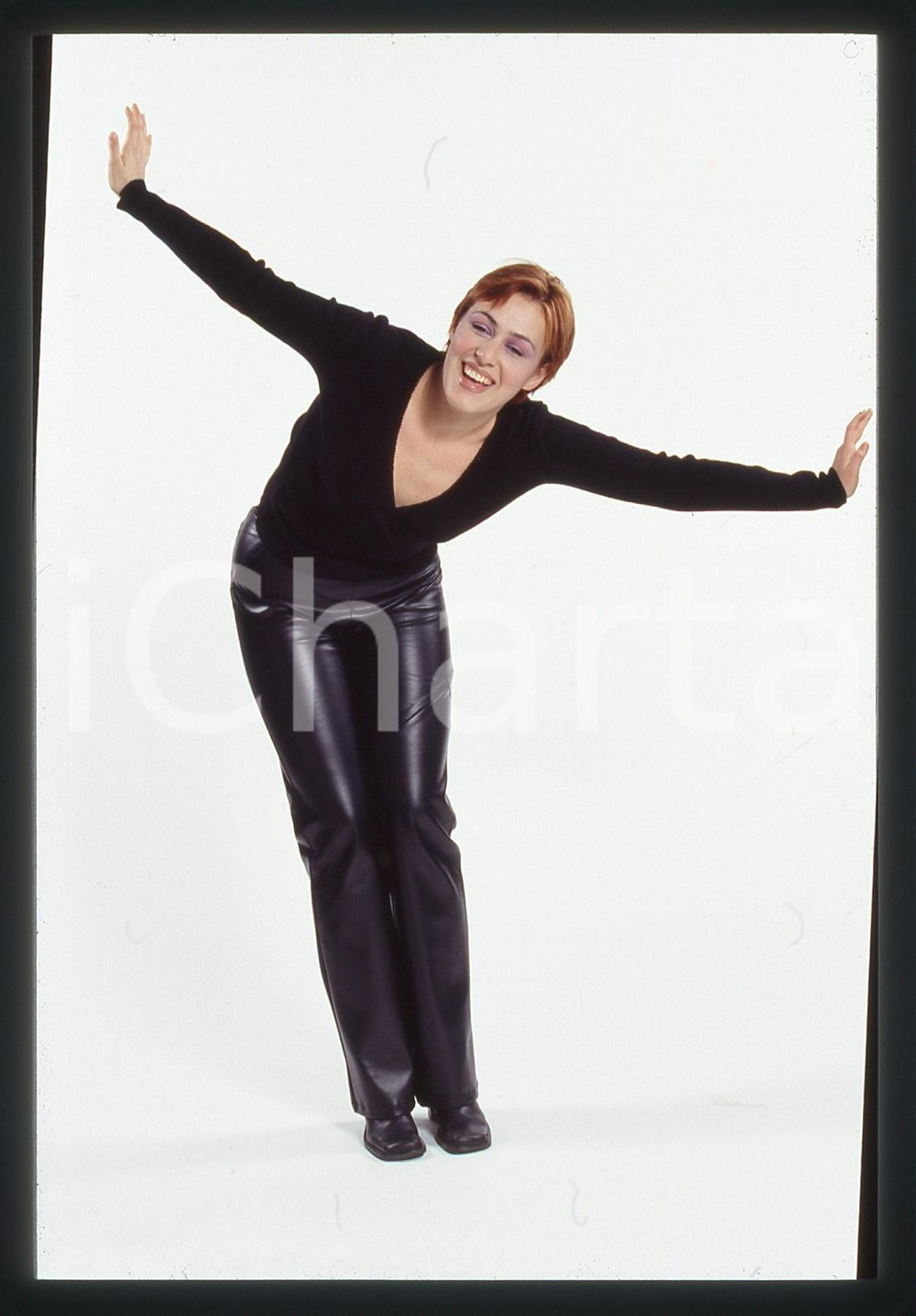 35mm vintage slide* 1995ca ITALIA COSTUME Sara VENTURA Ritratto conduttrice (6)