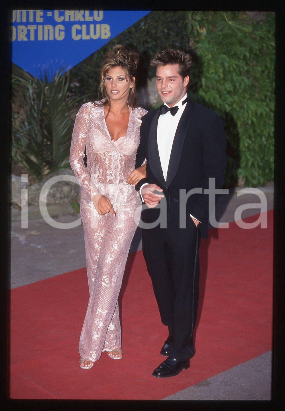 35mm vintage slide* 1990ca MONTECARLO Ricky MARTIN e Daisy FUENTES Ritratto (2)