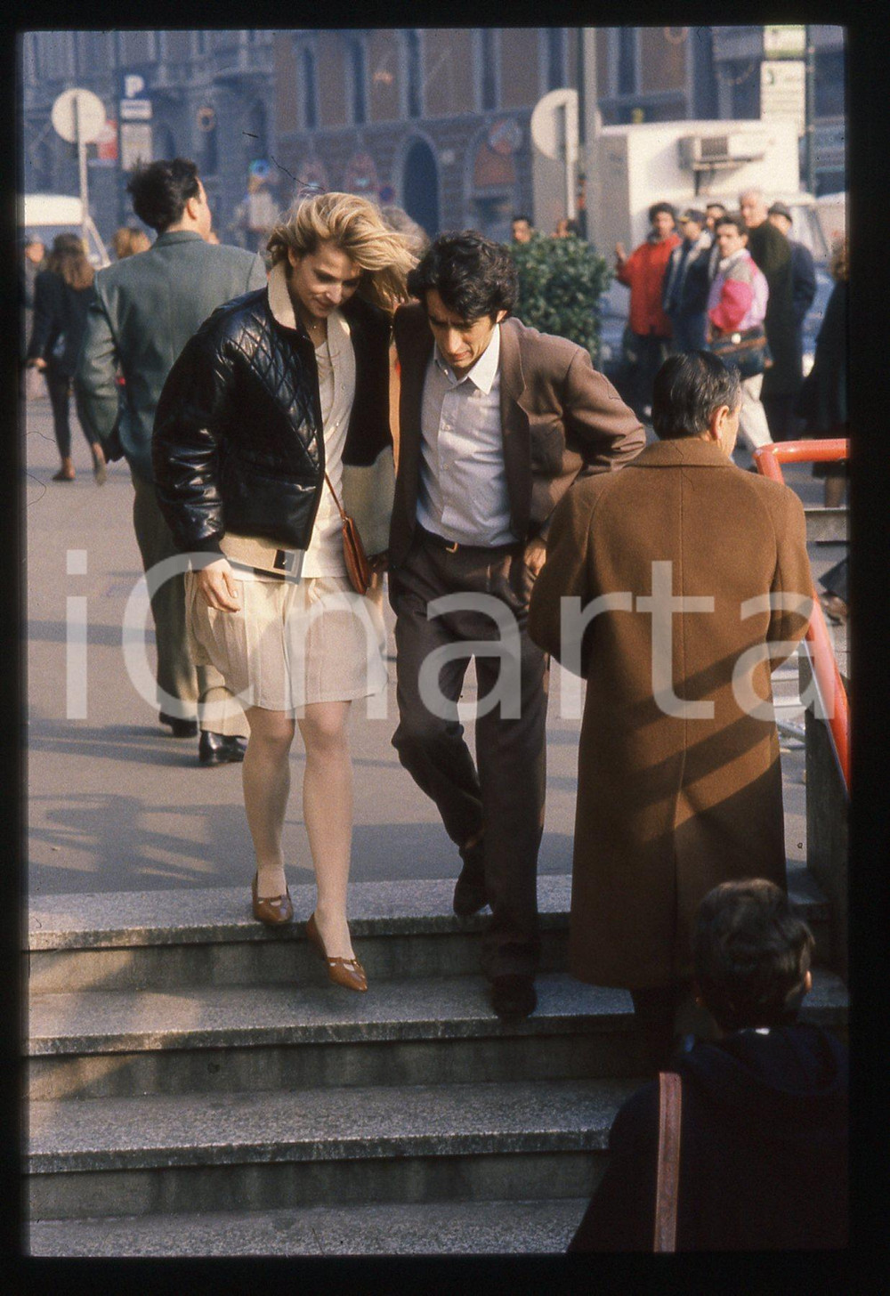 35mm vintage slide*1992 MILANO Nastassja KINKSI Sergio RUBINI Set de LA BIONDA 