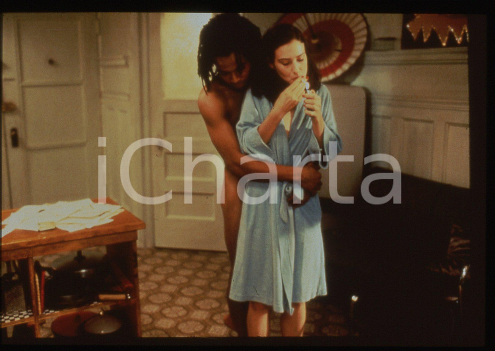 35mm vintage slide* 1996 BASQUIAT Jeffrey WRIGHT e Claire FORLANI Scena del film