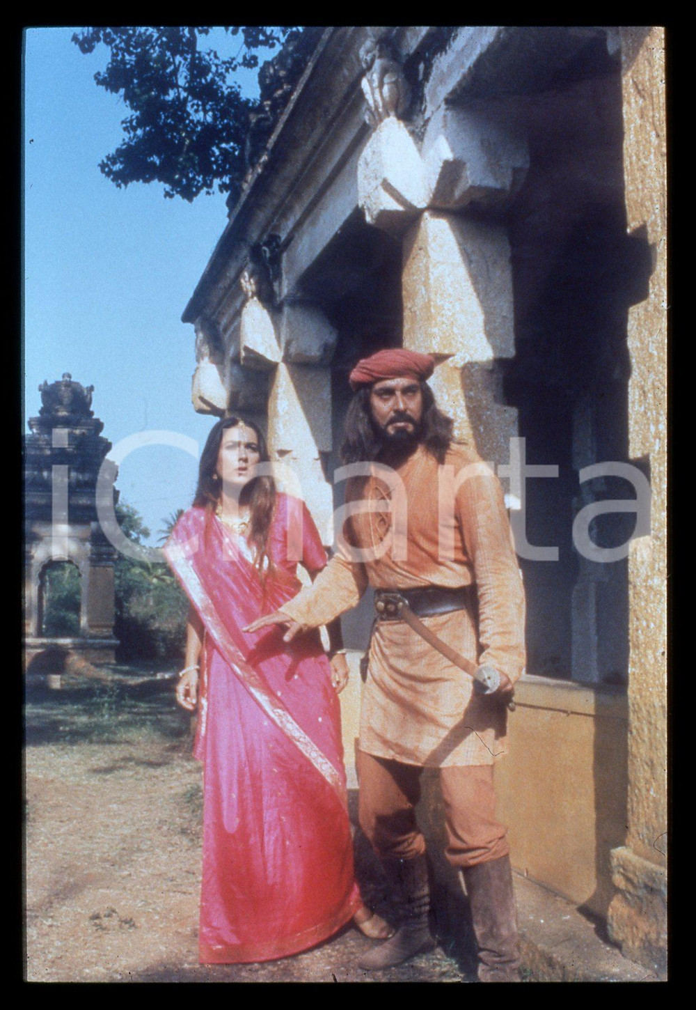 Fotografia d epoca originale 35mm vintage slide 1996 IL RITORNO DI SANDOKAN Kabir BEDI e Romina POWER Scena 1