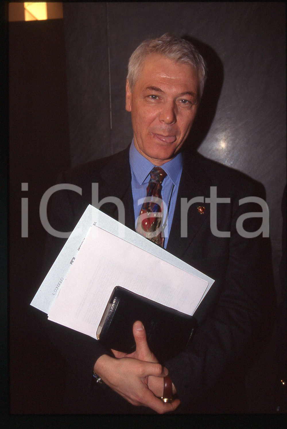 35mm vintage slide* 1990ca MILANO Roberto VALLINI Consigliere Regione Lombardia