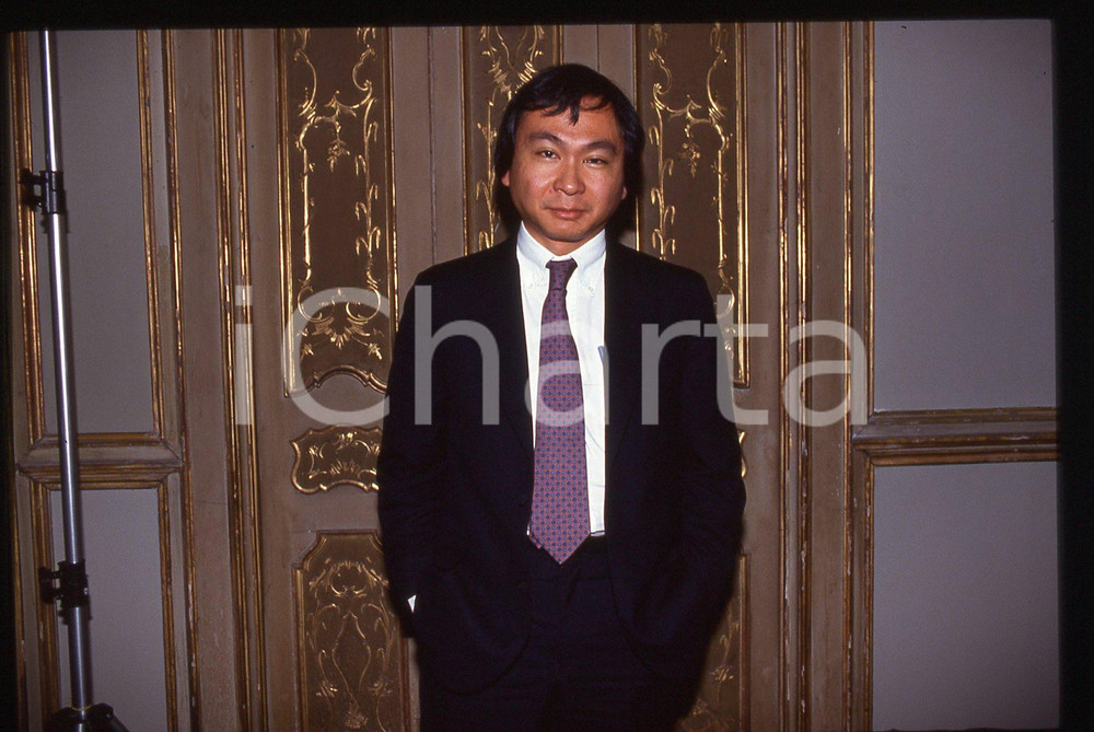 Fotografia d epoca originale 35mm vintage slide 1992 MILANO Francis FUKUYAMA Ritratto del politologo 1