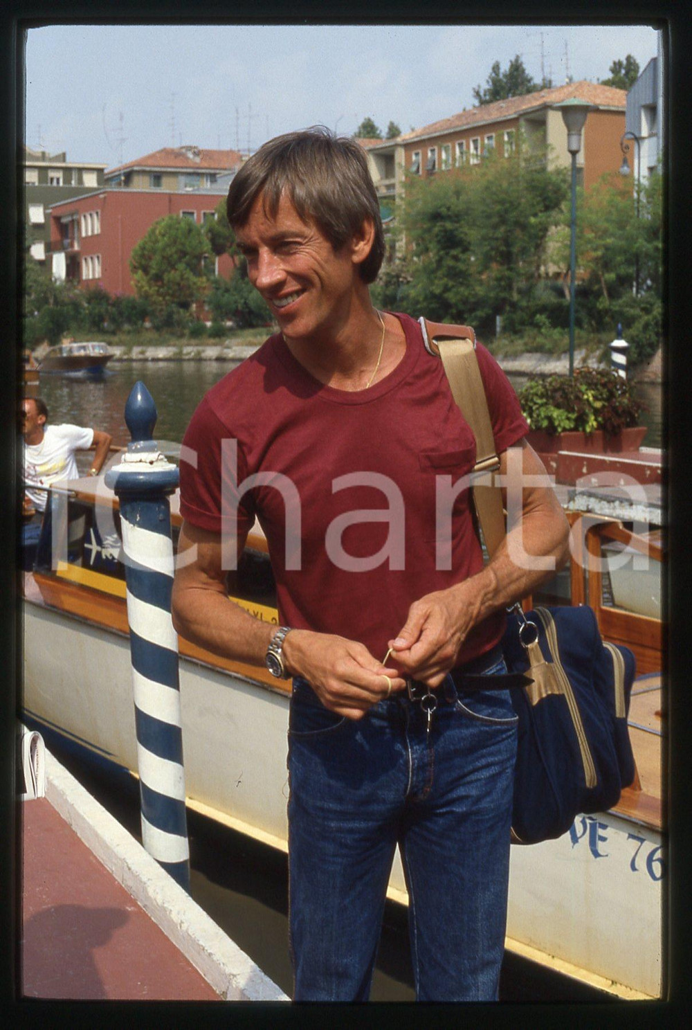 35mm vintage slide*1985 LIDO VENEZIA Scott GLENN arriva al Festival del Cinema 4