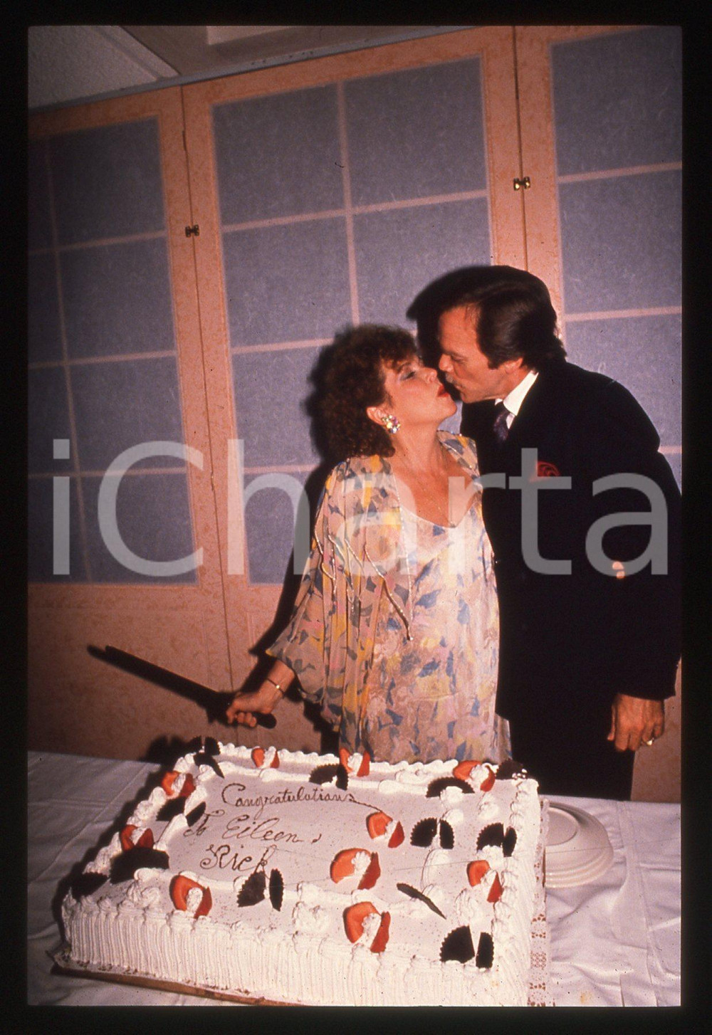 35mm vintage slide*1989 NEW YORK Eileen FULTON Rick McMORROW wedding reception 3