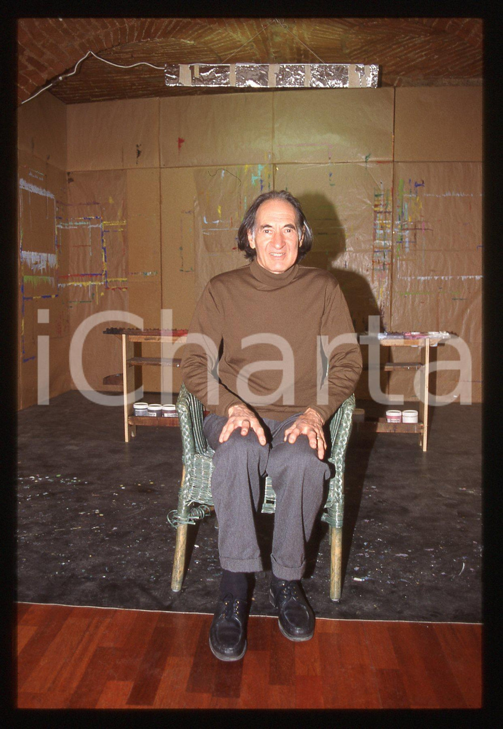 35mm vintage slide*1990ca ITALIA Arno STERN in un closlieu Ritratto educatore *5