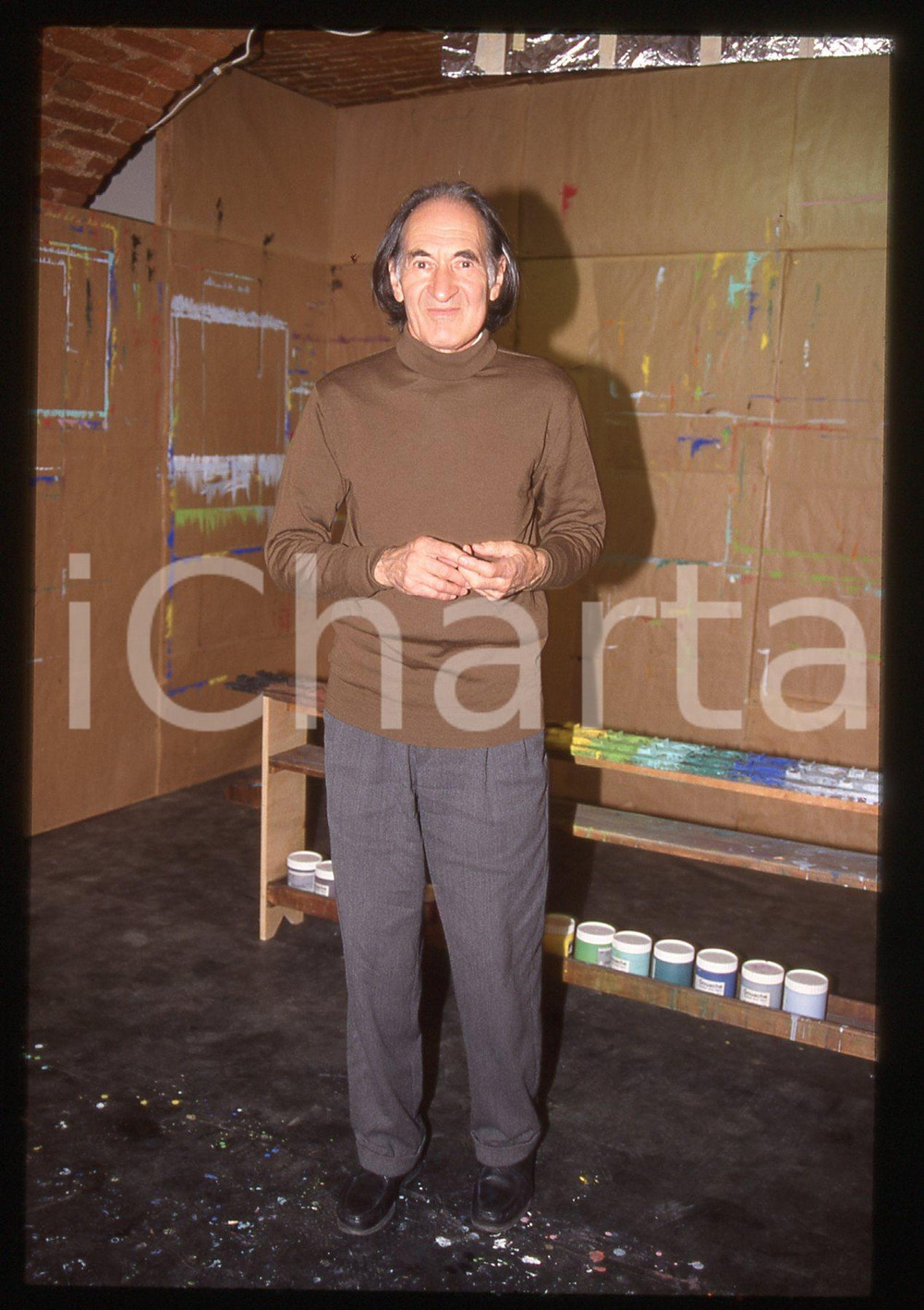 35mm vintage slide*1990ca ITALIA Arno STERN in un closlieu Ritratto educatore *8