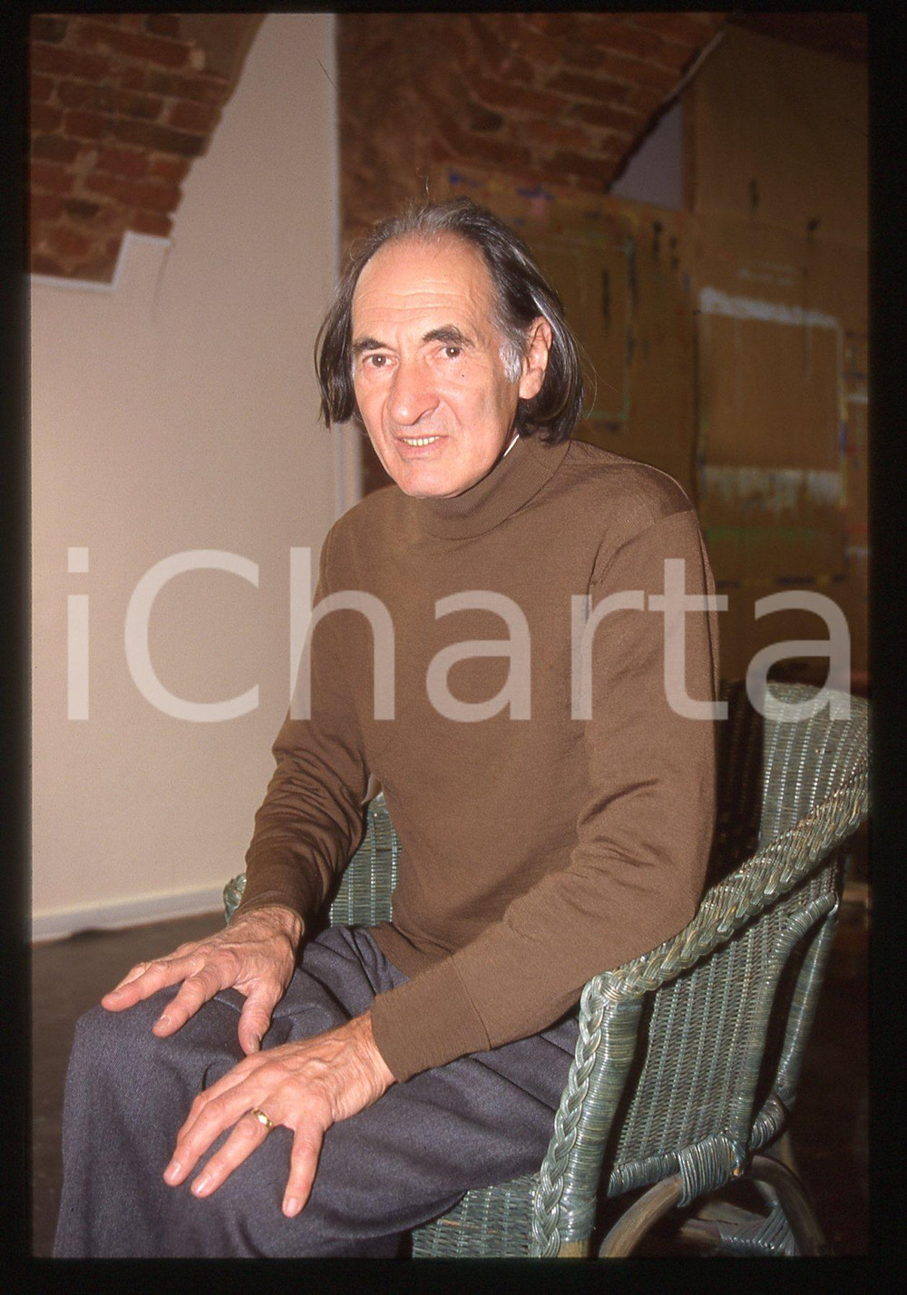 35mm vintage slide*1990ca ITALIA Arno STERN in un closlieu Ritratto educatore *9