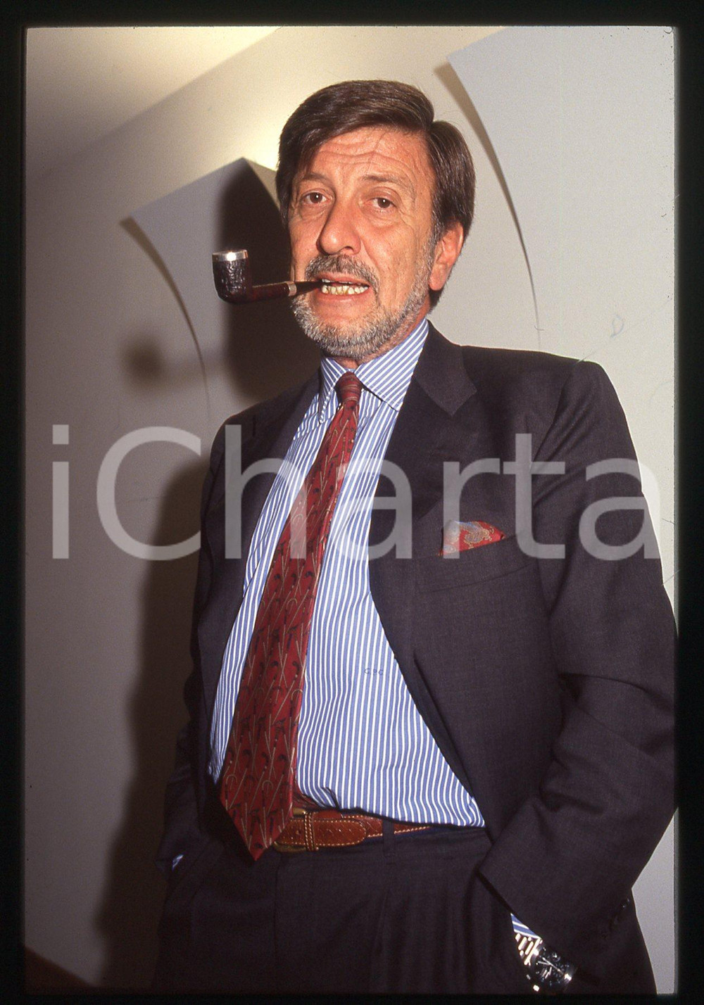 35mm vintage slide* 1990ca ITALIA COSTUME Giampaolo GIRONDA Ritratto con pipa
