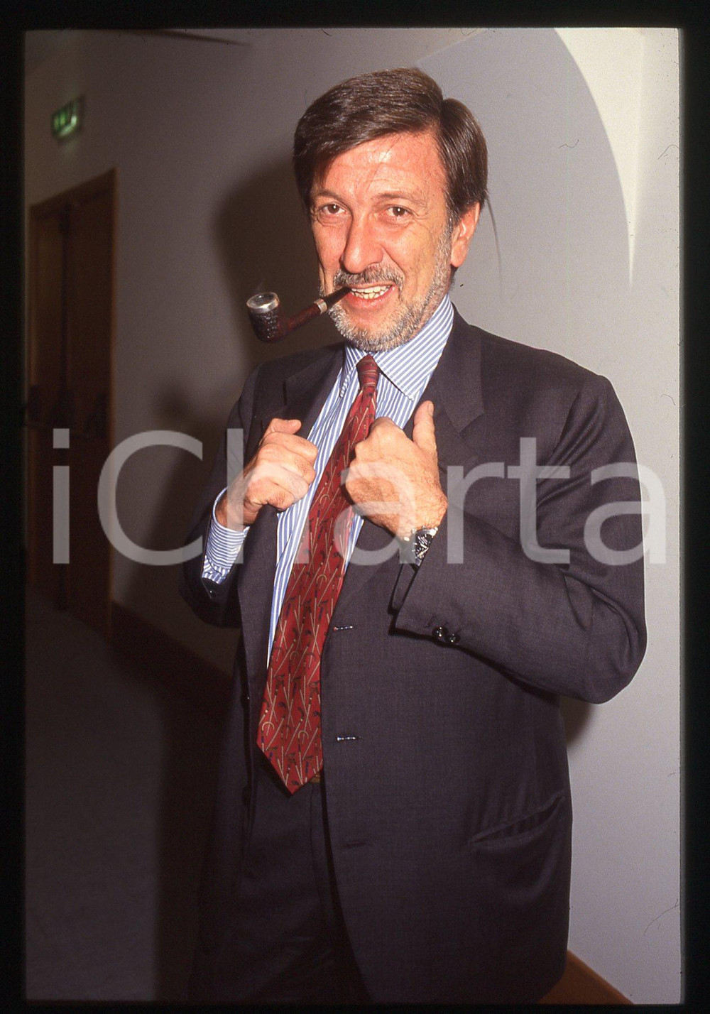 35mm vintage slide* 1990ca ITALIA COSTUME Giampaolo GIRONDA Ritratto con pipa *3