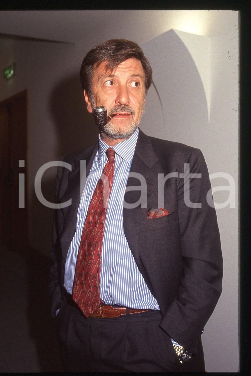 35mm vintage slide* 1990ca ITALIA COSTUME Giampaolo GIRONDA Ritratto con pipa *4
