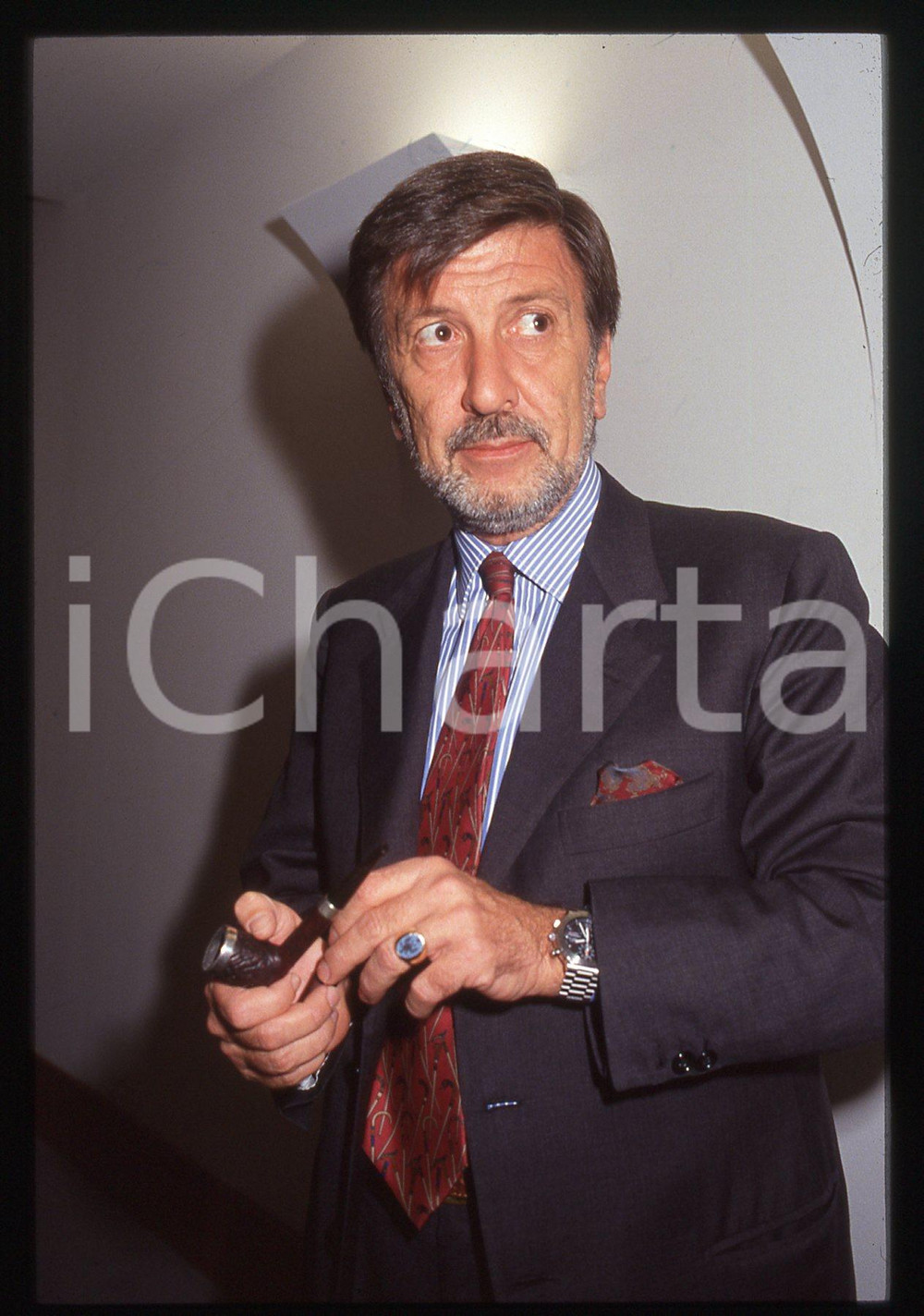 35mm vintage slide* 1990ca ITALIA COSTUME Giampaolo GIRONDA Ritratto con pipa *7