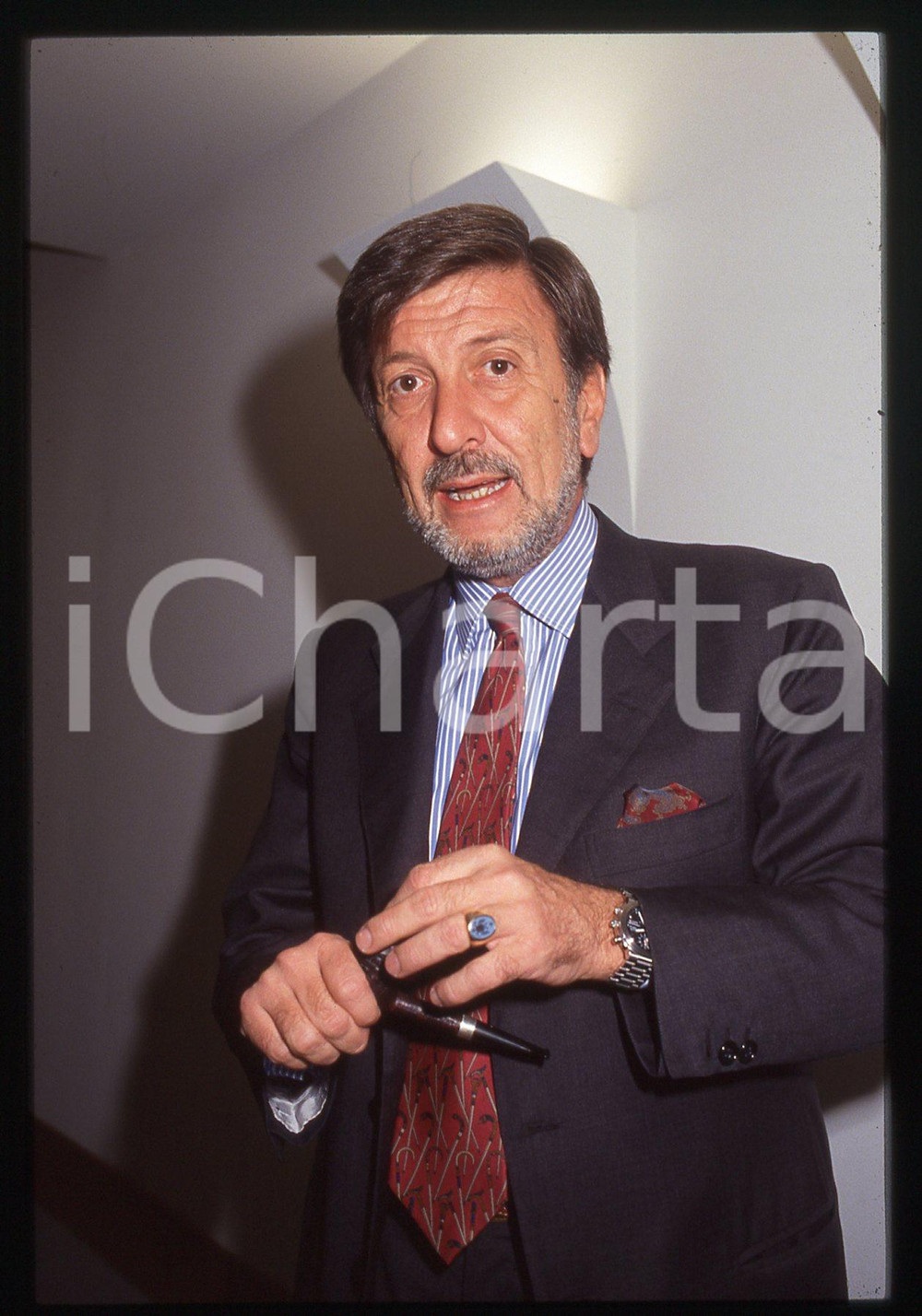 35mm vintage slide* 1990ca ITALIA COSTUME Giampaolo GIRONDA Ritratto con pipa *8