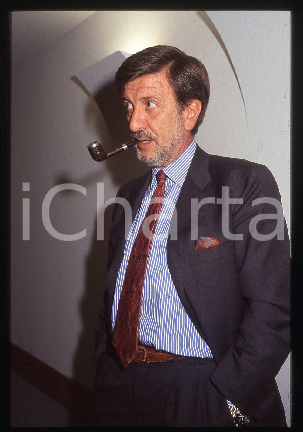 35mm vintage slide* 1990ca ITALIA COSTUME Giampaolo GIRONDA Ritratto con pipa *9