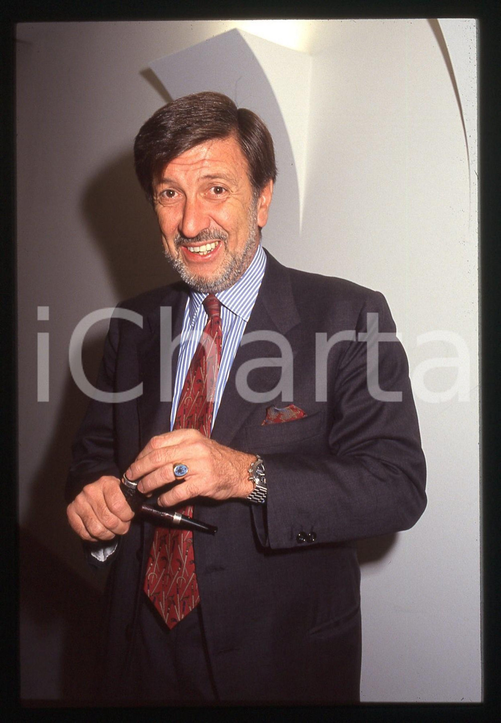 35mm vintage slide* 1990ca ITALIA COSTUME Giampaolo GIRONDA Ritratto con pipa 10