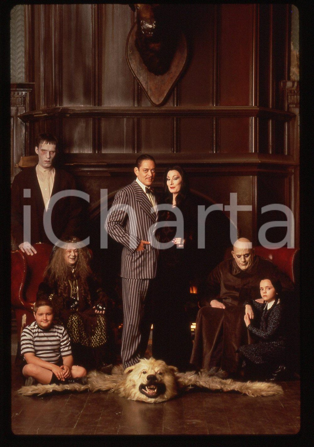 35mm vintage slide* 1991 THE ADDAMS FAMILY Anjelica HUSTON Raul JULIA nel film 2