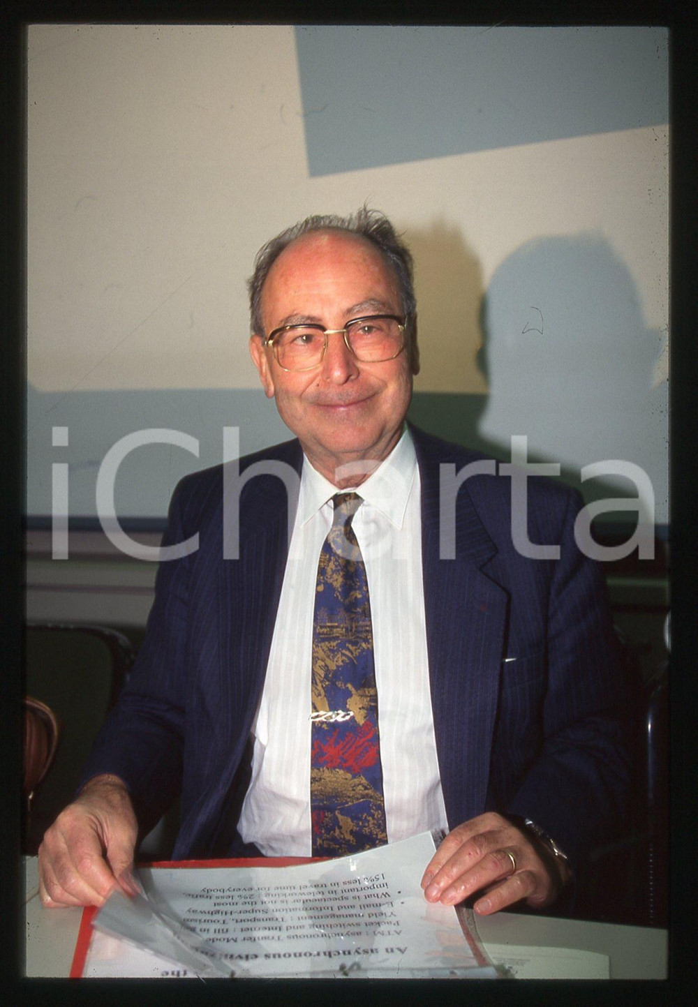 35mm vintage slide* 1990ca MILANO Michel P. FRIBOURG durante un meeting