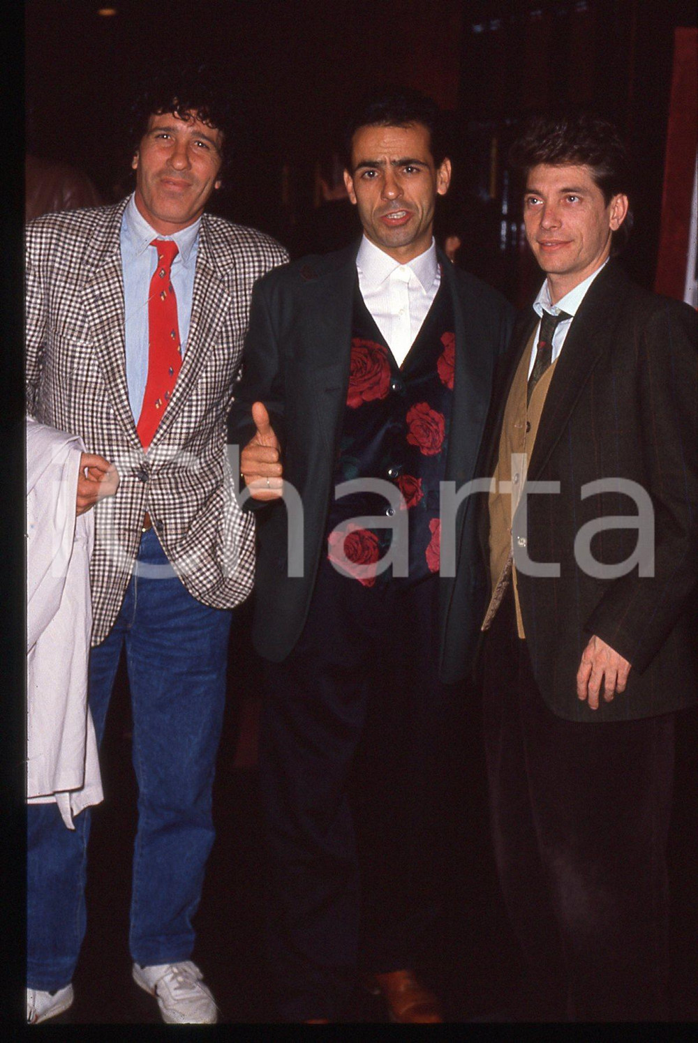 35mm vintage slide* 1990ca COSTUME Nino D'ANGELO Ninetto DAVOLI Bruno FILIPPINI