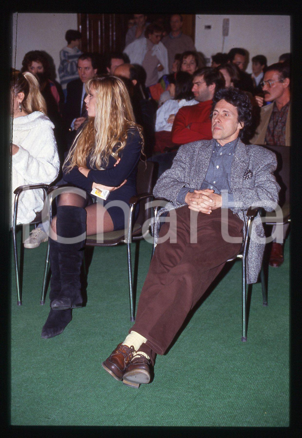 35mm vintage slide* 1990ca MUSICA Riccardo DEL TURCO a un evento - Ritratto (2)