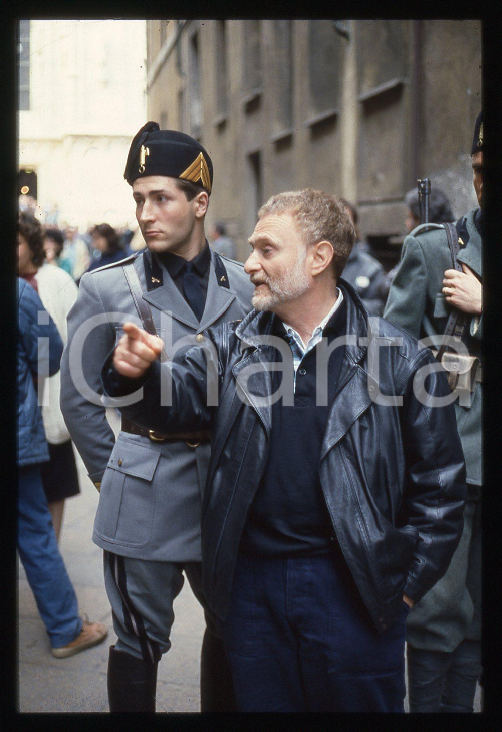 35mm vintage slide* 1988 MILANO Pal SANDOR sul set di MISS ARIZONA *3
