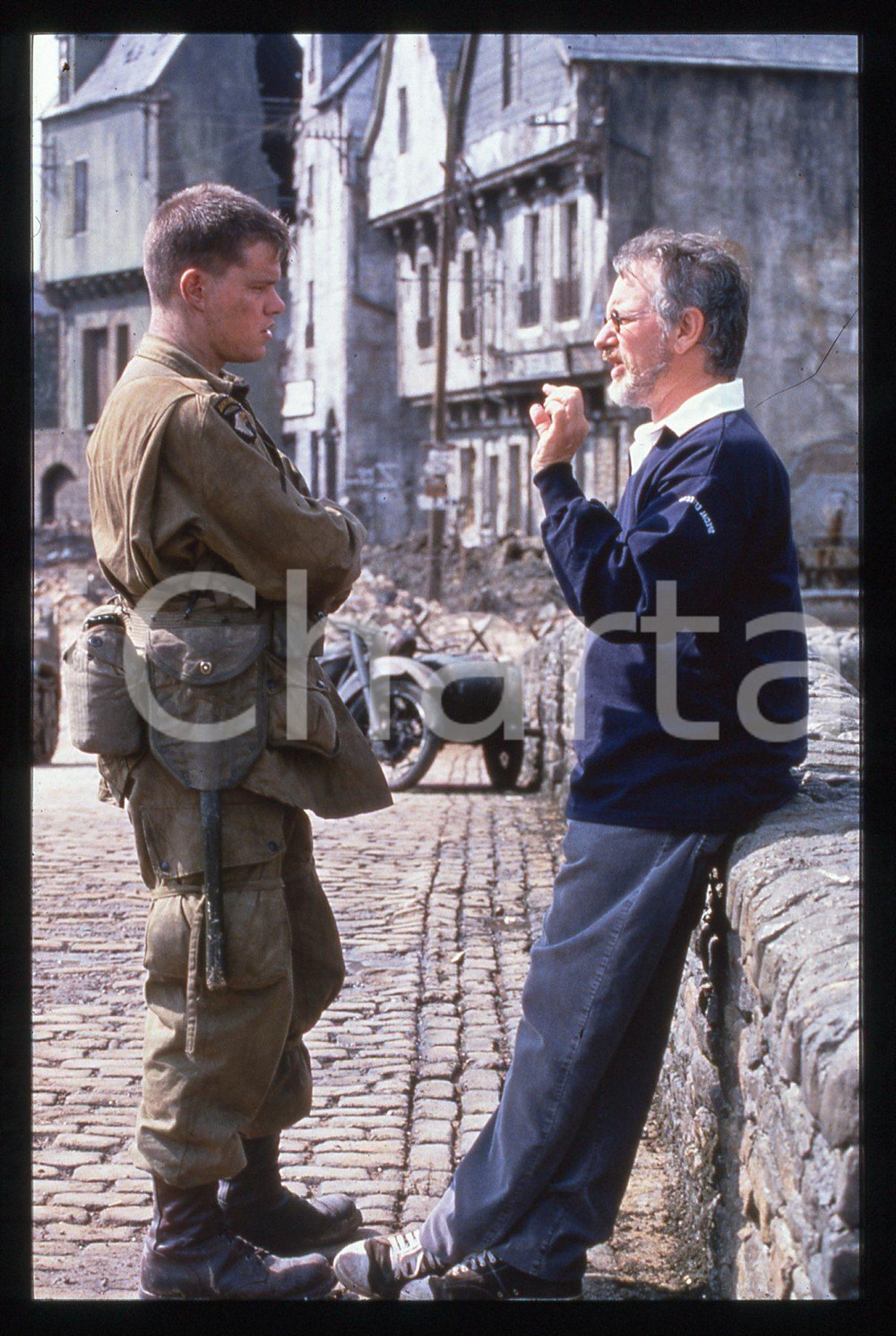 35mm vintage slide* 1998 SAVING PRIVATE RYAN Matt DAMON e Steven SPIELBERG (3)