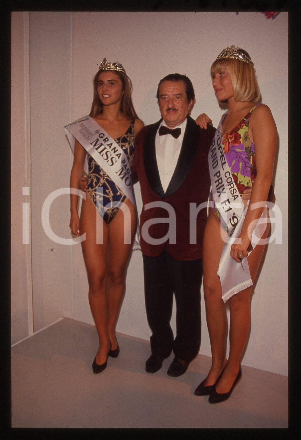 35mm vintage slide* 1990 UN'ITALIANA PER MISS MONDO Sandro PATERNOSTRO e le Miss