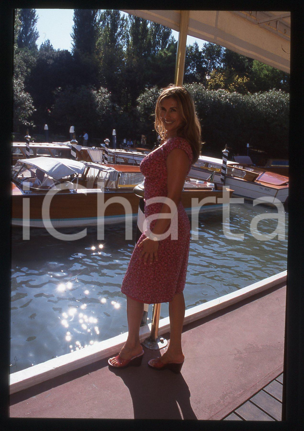 35mm vintage slide* 1990ca VENEZIA Lilian RAMOS arriva al FESTIVAL del CINEMA *3