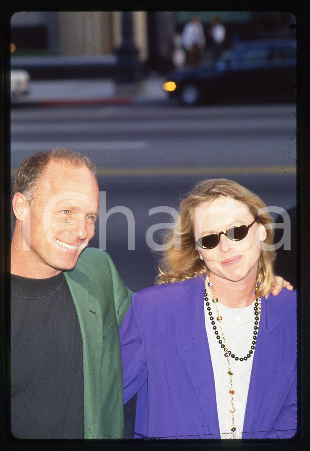 35mm vintage slide* 1993 BEVERLY HILLS Ed HARRIS e Amy MADIGAN a una première 3