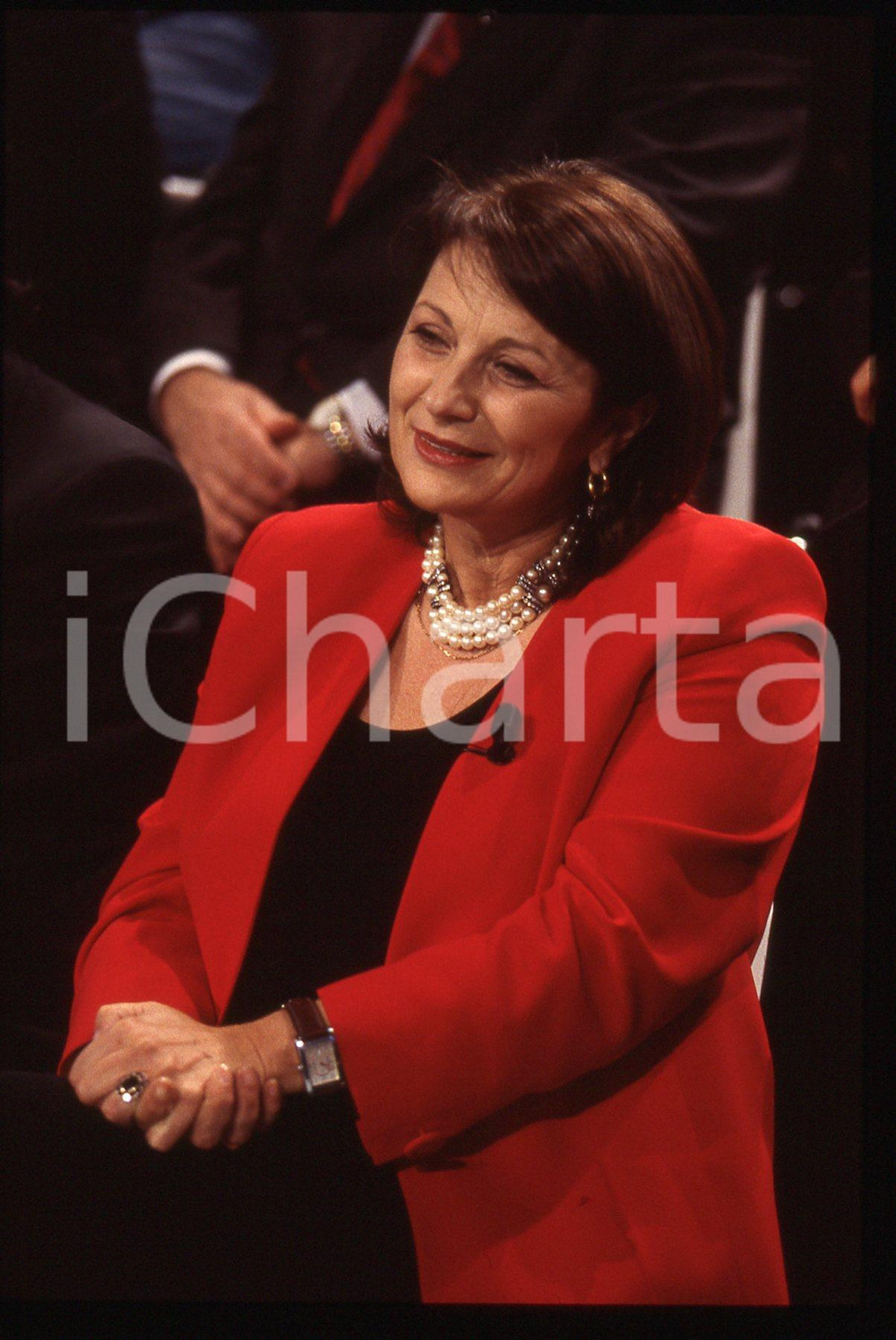 35mm vintage slide* 1998 CANALE 5 Giuliana LONGARI ospite a I TRE TENORI