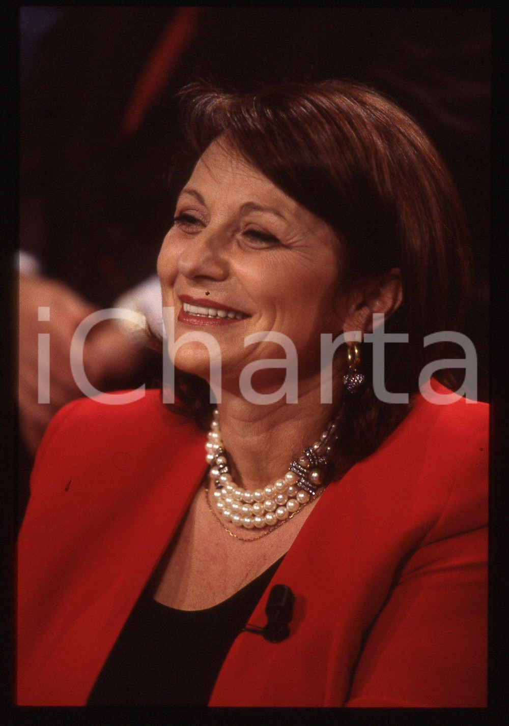 35mm vintage slide* 1998 CANALE 5 Giuliana LONGARI ospite a I TRE TENORI (3)