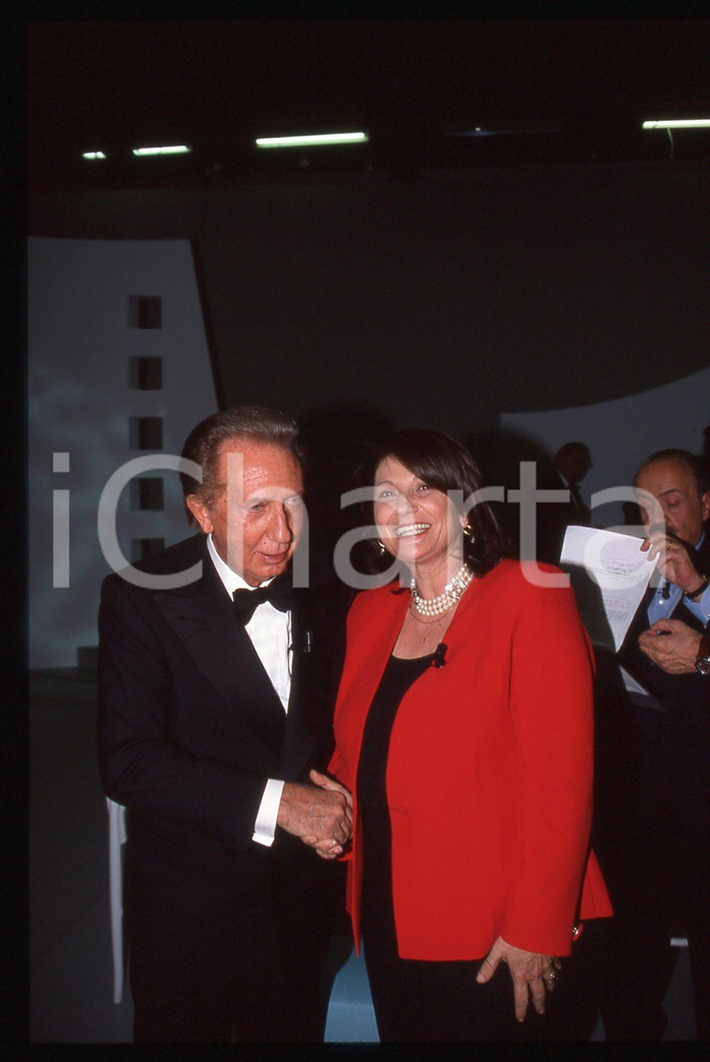 35mm vintage slide* 1998 CANALE 5 I TRE TENORI Mike BONGIORNO Giuliana LONGARI 3