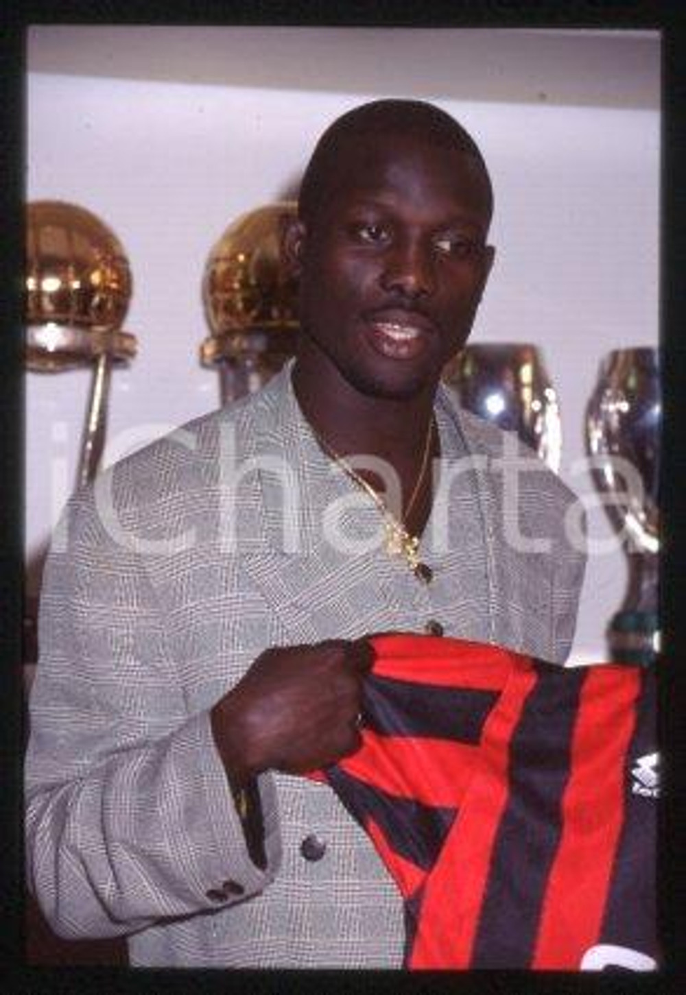 George WEAH MILAN Conferenza stampa di presentazione 1995 *35mm vintage slide 37