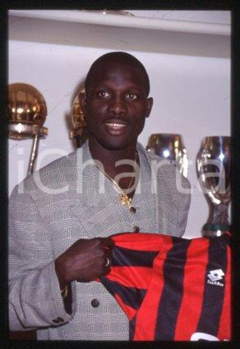 George WEAH MILAN Conferenza stampa di presentazione 1995 *35mm vintage slide 48
