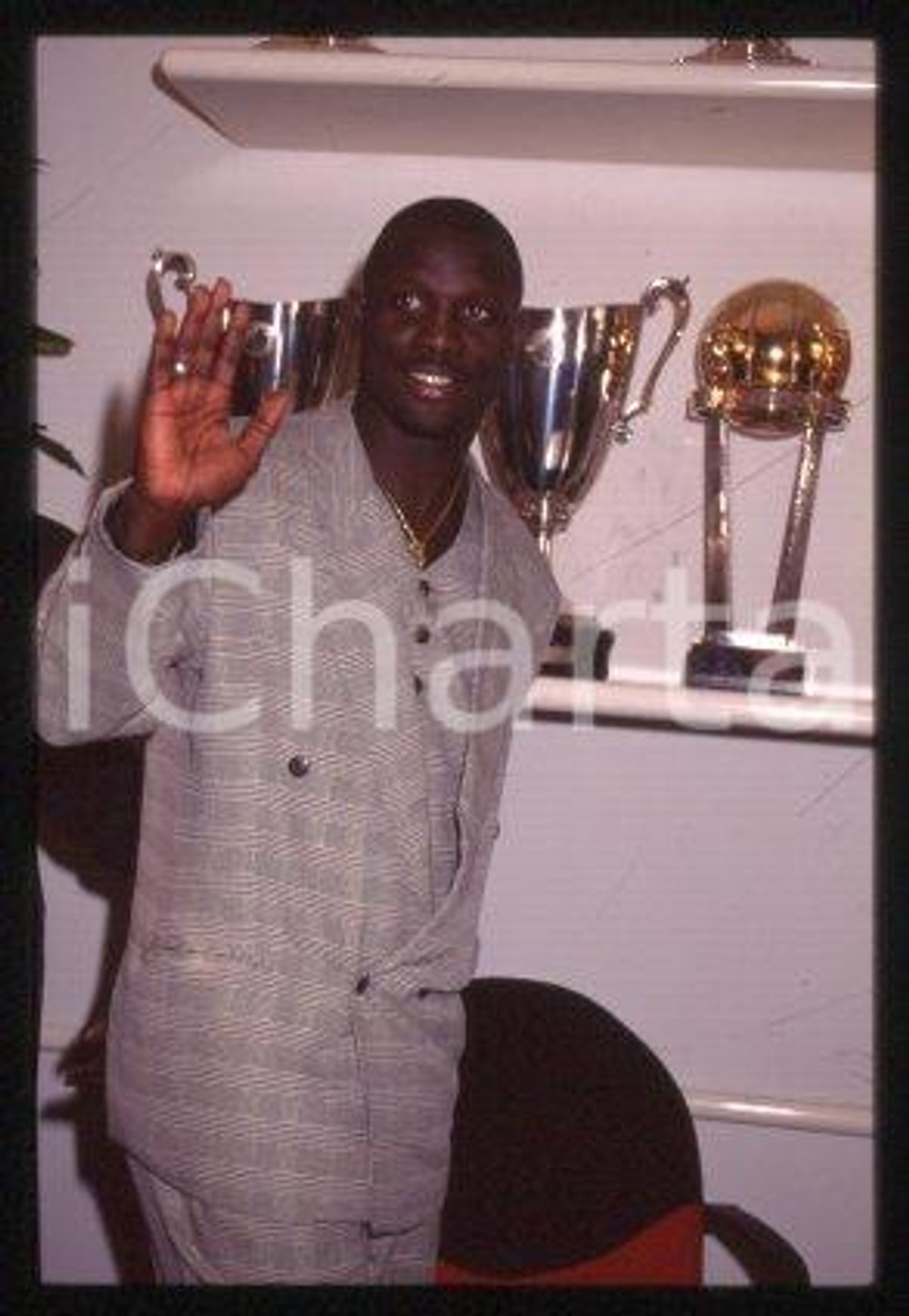 George WEAH MILAN Conferenza stampa di presentazione 1995 *35mm vintage slide 50