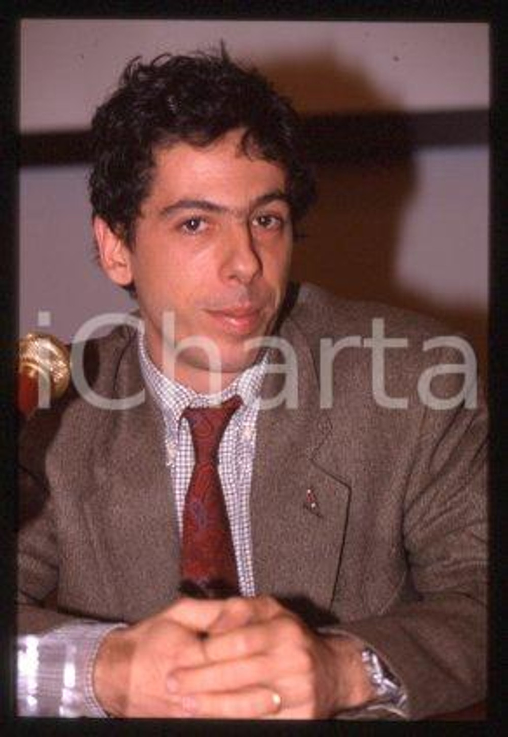 Maso NOTARIANNI - MILAN Portrait of a journalist 1998 ca * 35 mm vintage slide 1