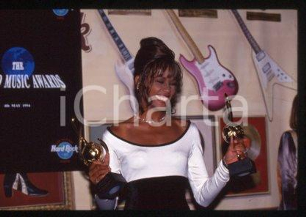 Whitney HOUSTON WORLD MUSIC AWARDS American singer 1994 ca* 35mm vintage slide 1