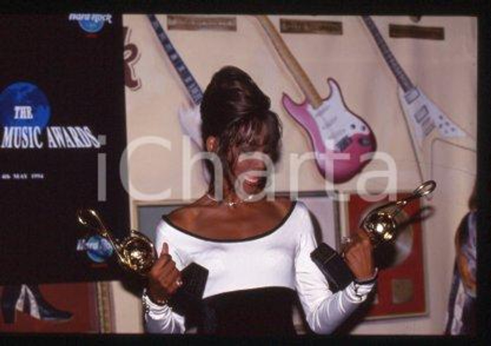 Whitney HOUSTON WORLD MUSIC AWARDS American singer 1994 ca* 35mm vintage slide 9