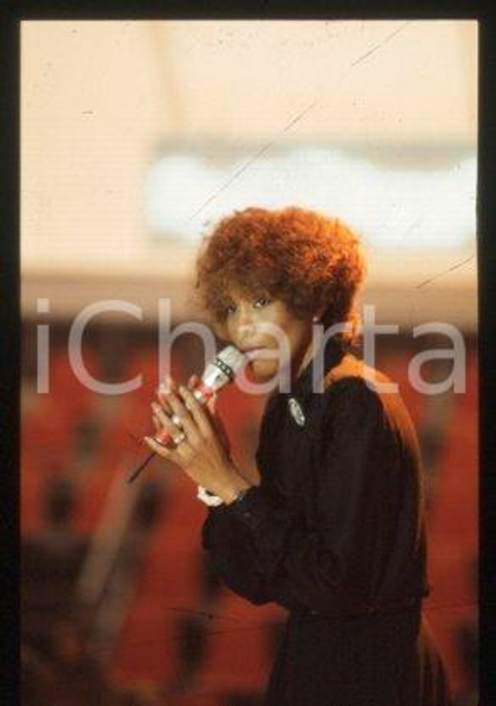 Whitney HOUSTON - SANREMO American singer & actress 1987 * 35mm vintage slide 55
