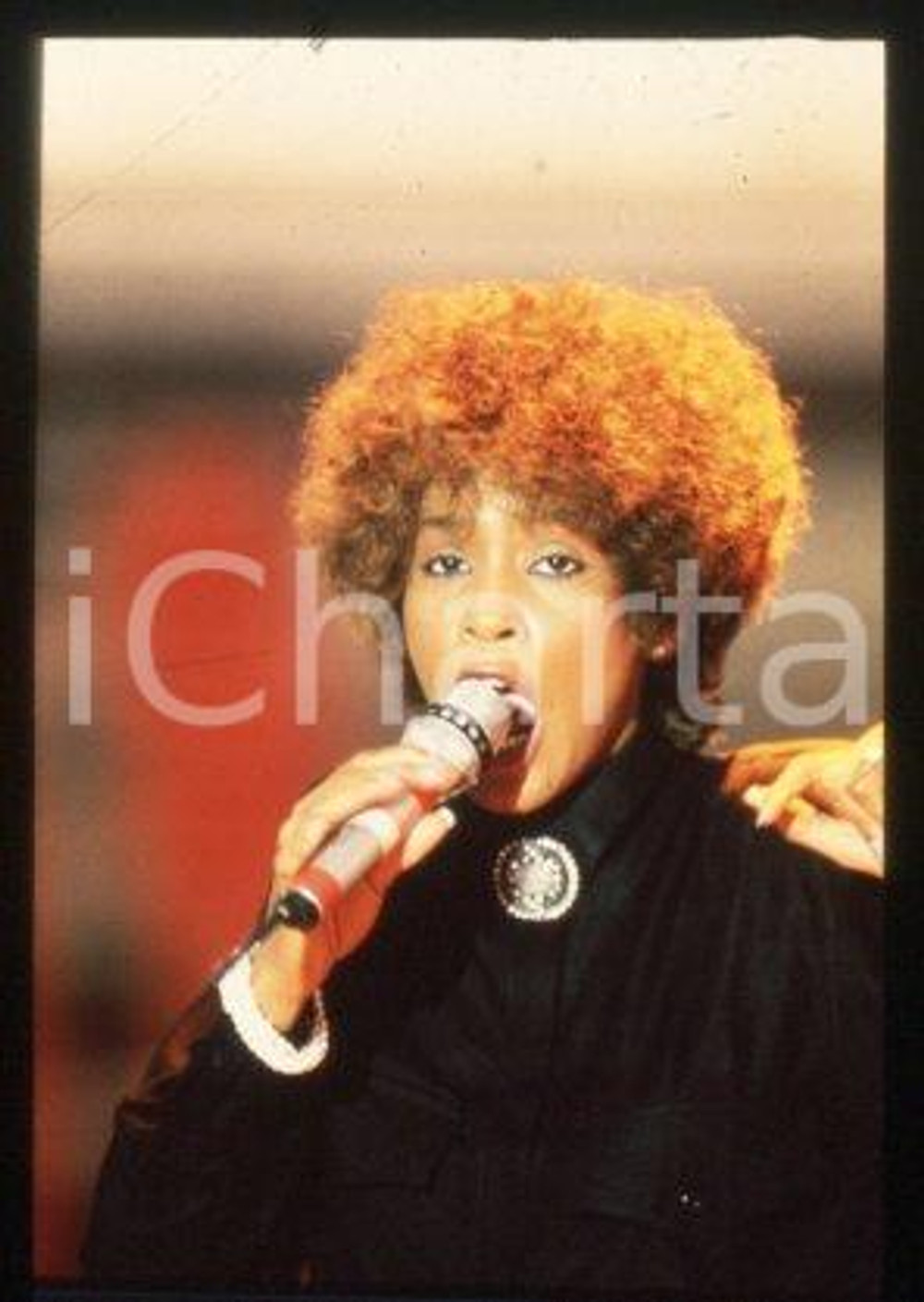 Whitney HOUSTON - SANREMO American singer & actress 1987 * 35mm vintage slide 62