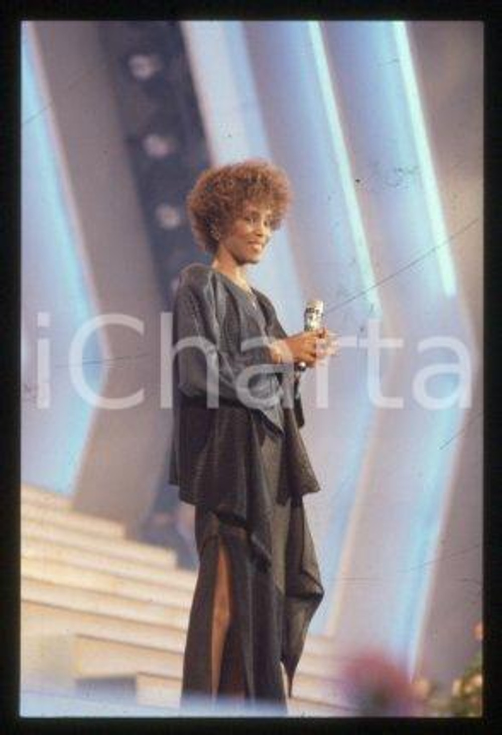 Whitney HOUSTON - SANREMO American singer & actress 1987 * 35mm vintage slide 70