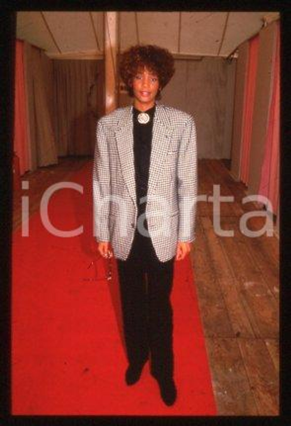 Whitney HOUSTON - SANREMO American singer actress 1987 * 35 mm vintage slide 80