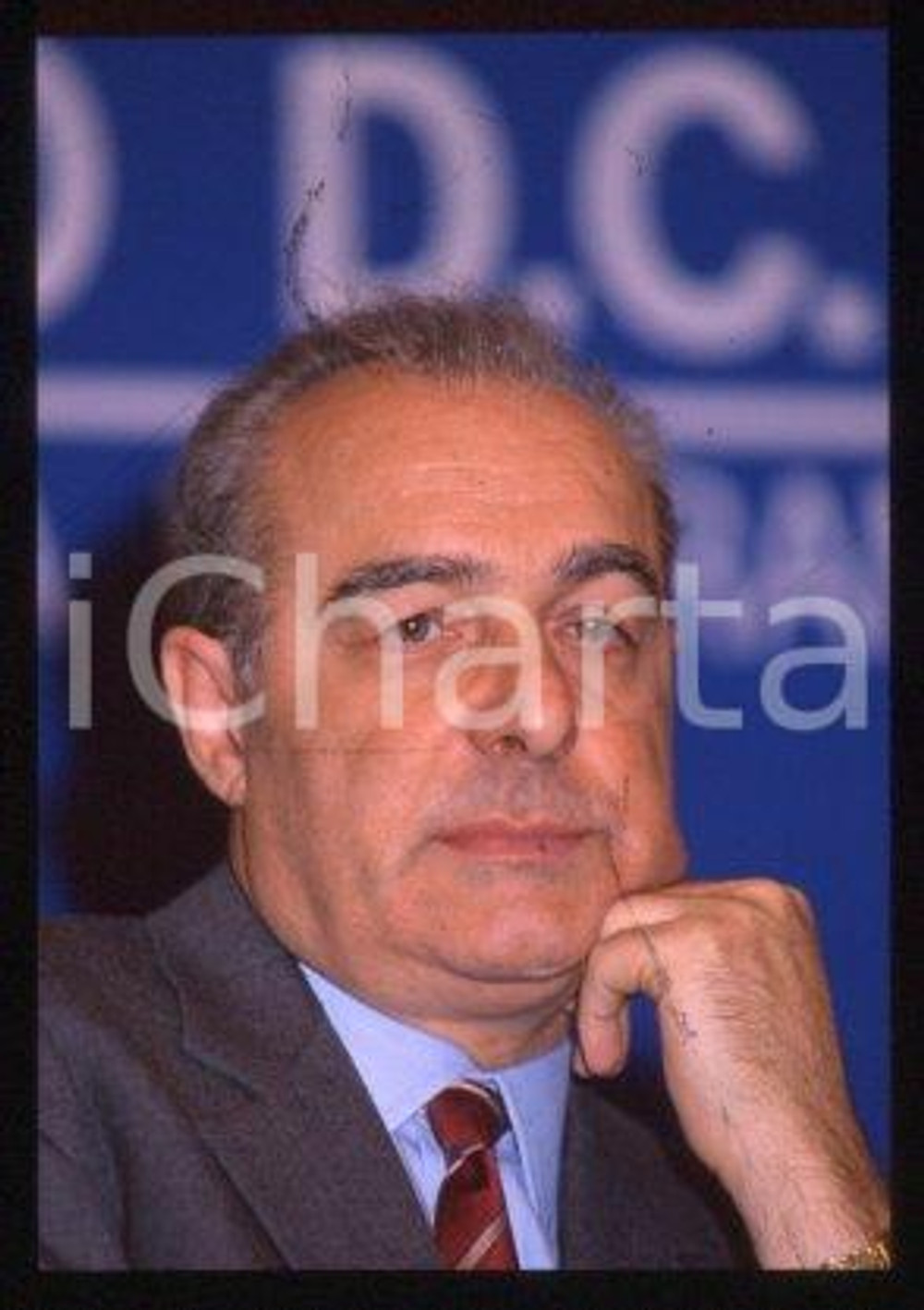 Gino COLOMBO - FIERA MILANO un politico italiano 1990 ca * 35 mm vintage slide 8
