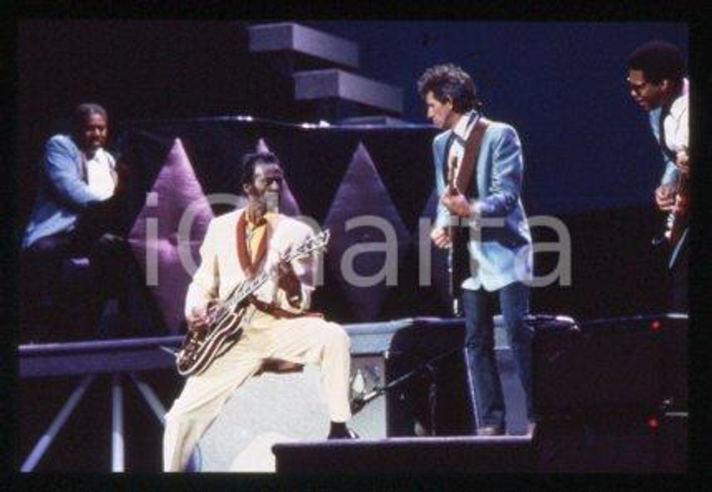 Chuck BERRY Keith RICHARDS - USA MUSIC ROCK 'N' ROLL 1987 * 35mm vintage slide 1