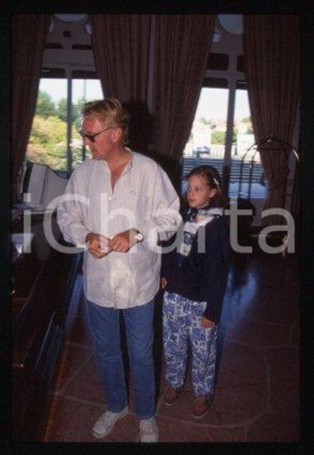 John TAYLOR - MUSIC Bass guitarist & daughter 2000 ca * 35 mm vintage slide 3