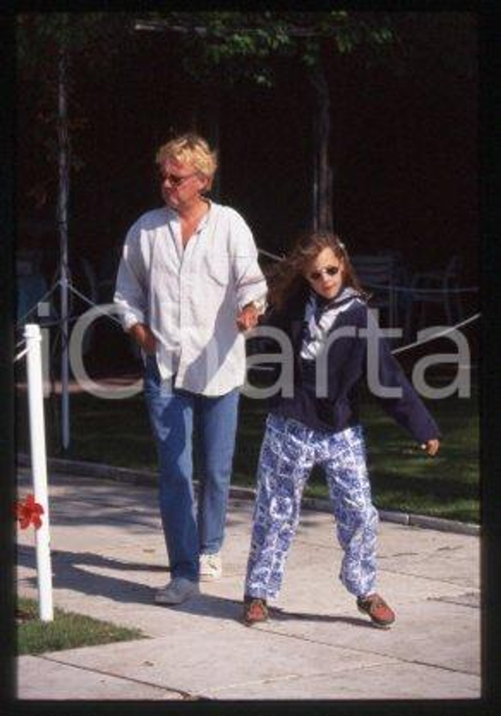 John TAYLOR - ITALY Bass guitarist & daughter 2000 ca * 35 mm vintage slide 14