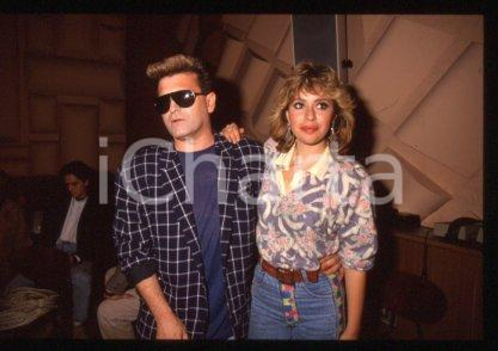 Cristiano MALGIOGLIO Alessandra MUSSOLINI - MUSIC 1989 * 35 mm vintage slide 35