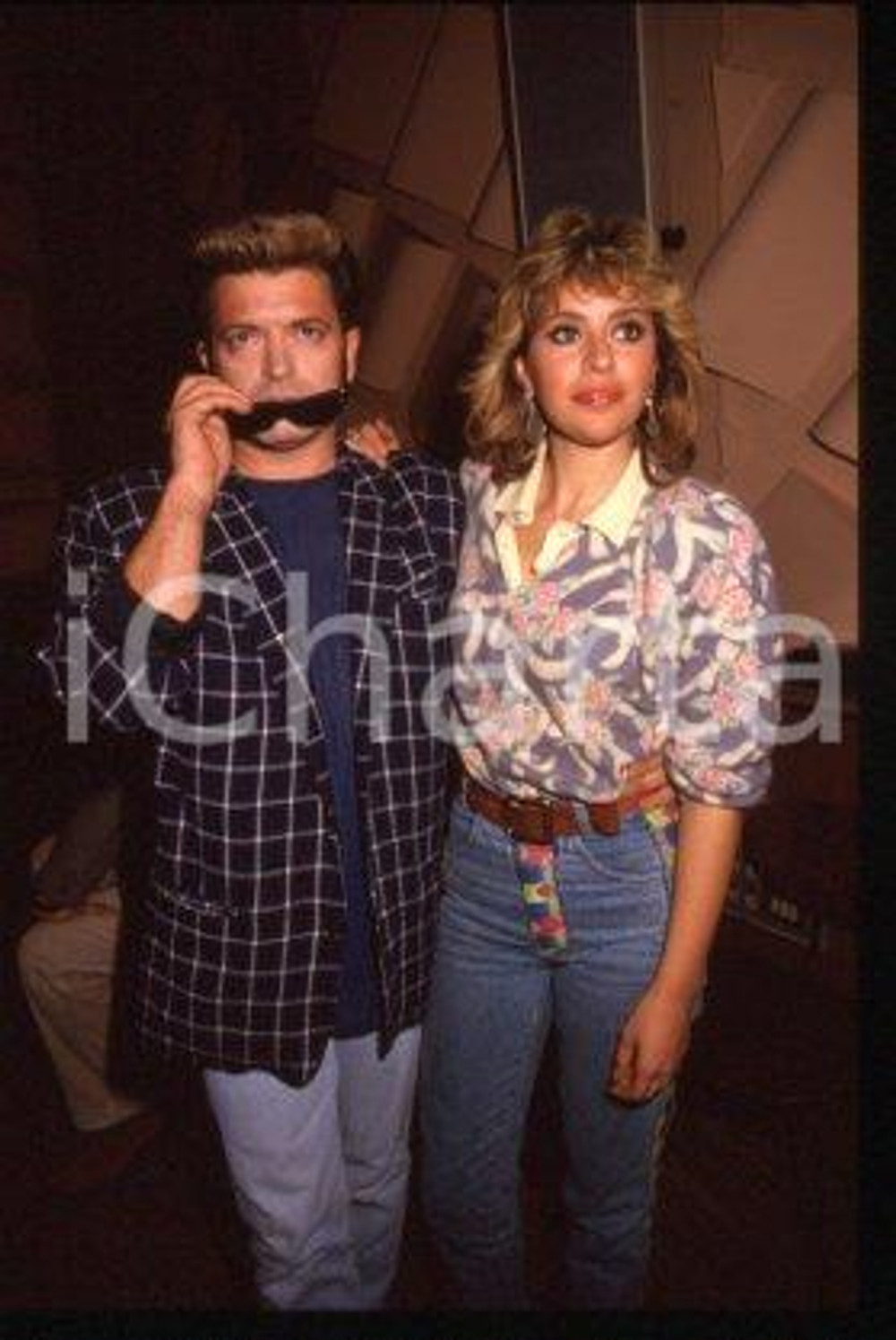 Cristiano MALGIOGLIO Alessandra MUSSOLINI - MUSIC 1989 * 35 mm vintage slide 37