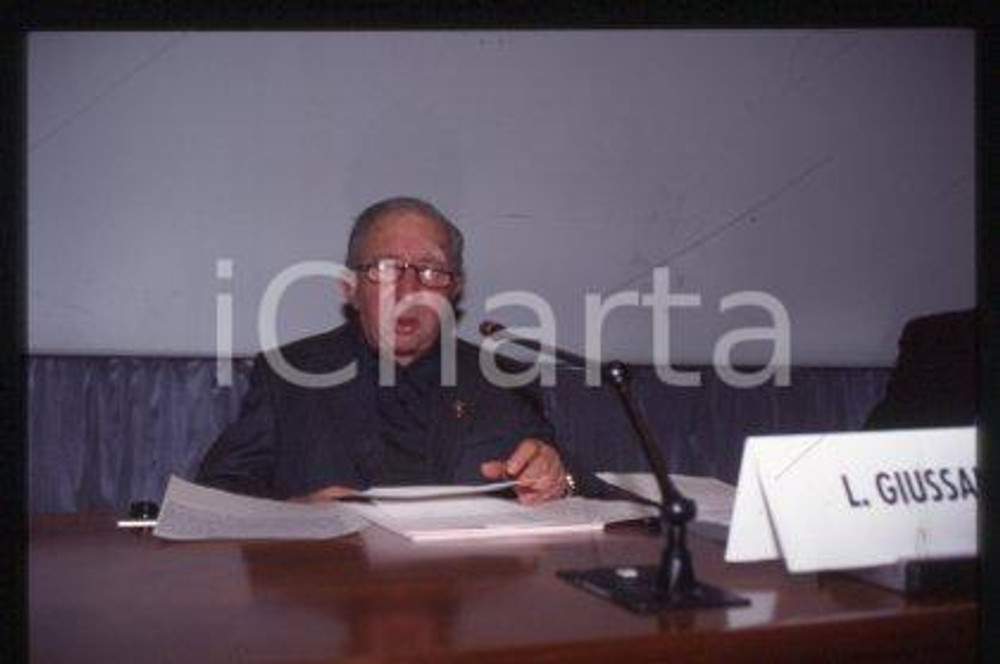 Don Luigi GIUSSANI MILAN Italian priest Portrait 1998 ca * 35 mm vintage slide 2