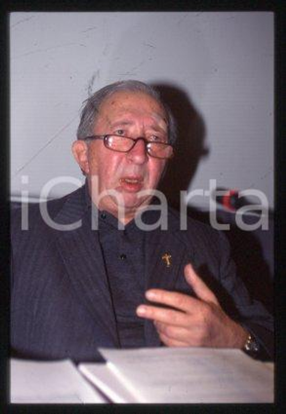 Don Luigi GIUSSANI MILAN Italian priest Portrait 1998 ca * 35 mm vintage slide 4