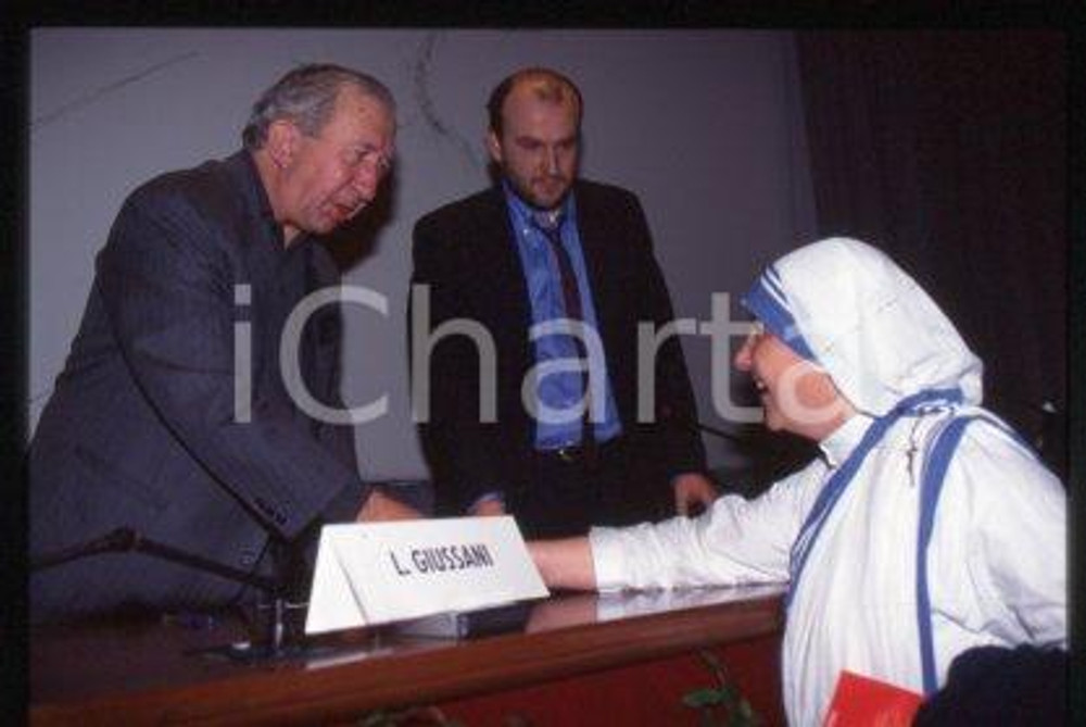 Don Luigi GIUSSANI - MILAN Italian priest 1998 ca * 35 mm vintage slide 28